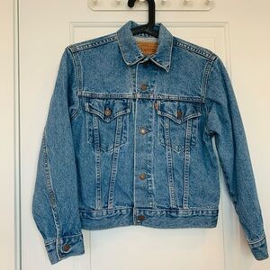 Vintage Levi's Made in Canada Trucker Denim Jacket Orange Tab Classic Blue XS